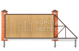 Откатные ворота 2500×3000 без электропривода ВЭ-5270